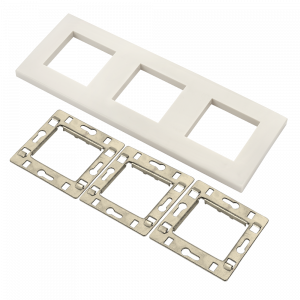 Рамка 3-постовая 45х45, с суппортами, белая